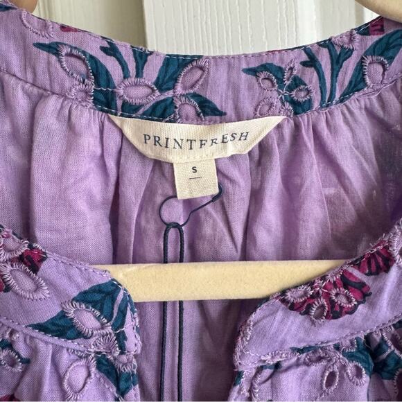 Printfresh Countryside Drives To and From Eyelet Dress Lavender Fields Small New - Picture 14 of 16